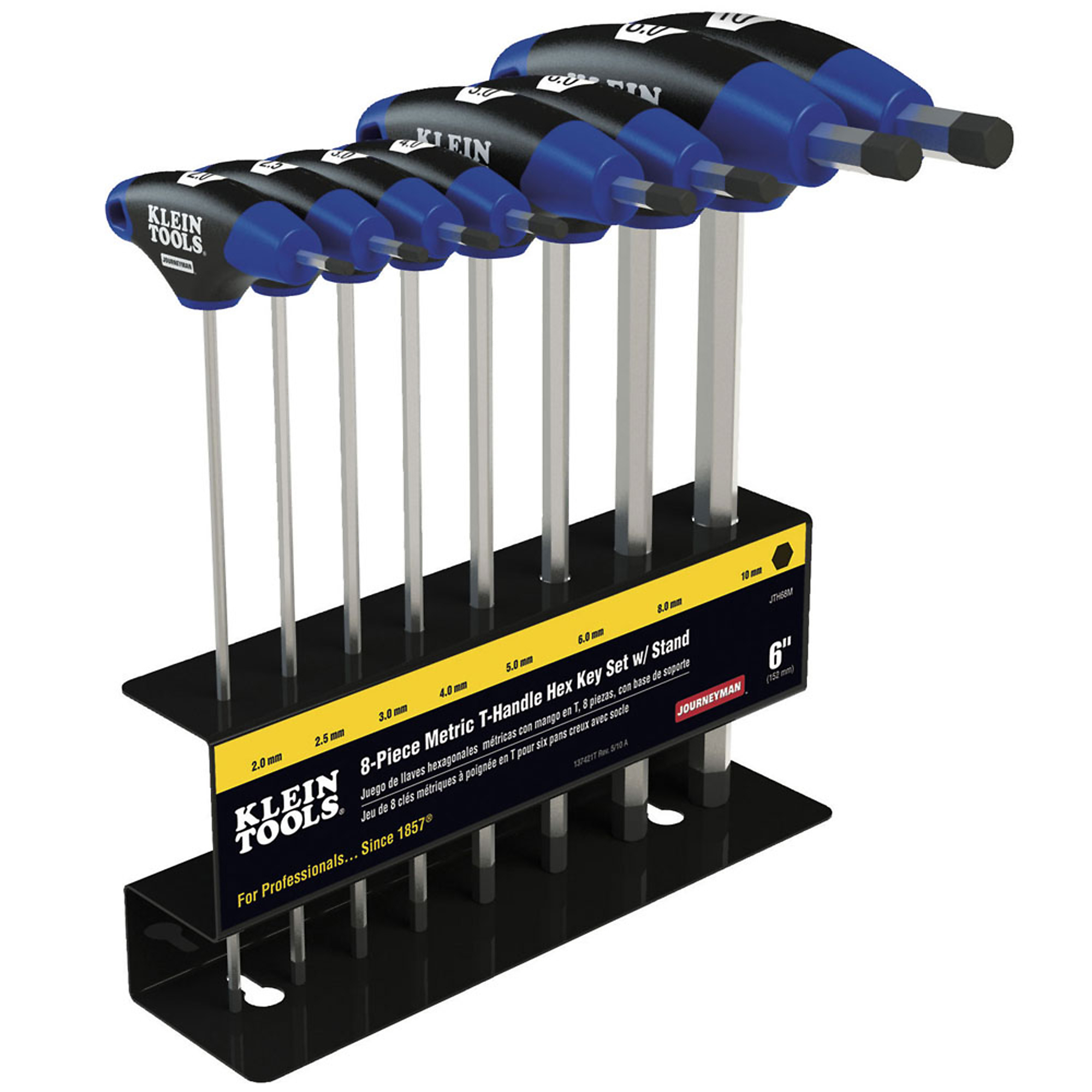 Klein Tools, Hex Key Set, Metric, Journeyman T-Handle, 6in., Pieces (qty.) 8 Model# JTH68M